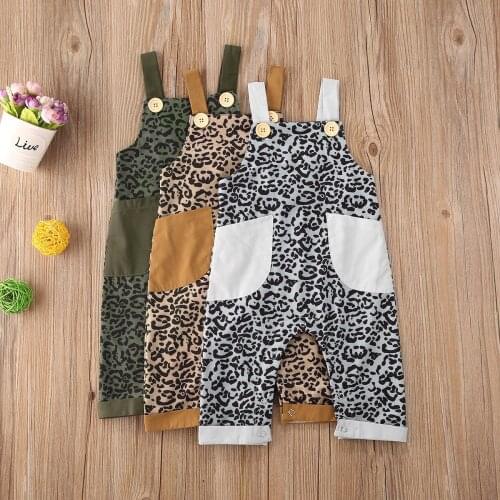 New Baby Girls Leopard Jumpsuit Fashion Casual Newborn Summer Cartoon Print Romper