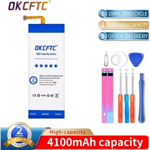 OKCFTC 4100mAh Li3829T44P6hA74140 Battery for ZTE Nubia Z9 mini NX511J Rechargeable battery