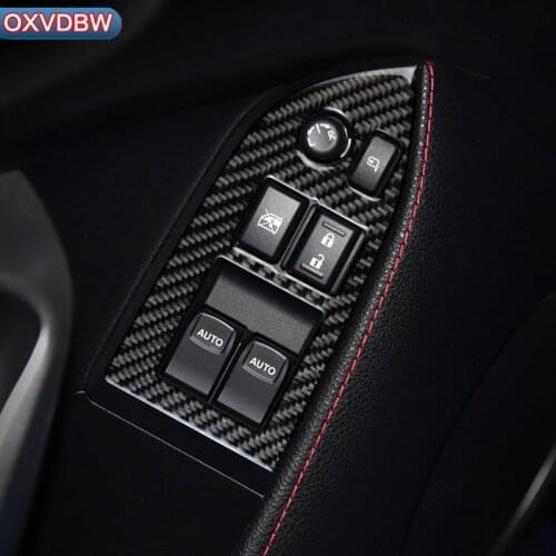Car Interior Carbon Fiber Windows Control Panel Steering Wheel Stickers Seat Heating Button For Subaru BRZ Toyota 86 accessories