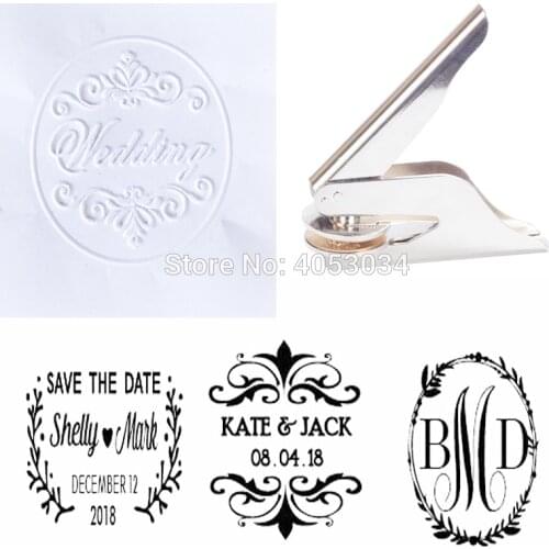 Personalized Wedding Embosser, Custom Address Embosser Stamp , Logo Embosser Seal, Wedding Invitations