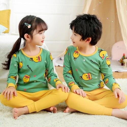 TUONXYE Boys Girls Pajamas Set Children Animals Chickens Cotton Kids Long Sleeves Pijama Baby Sleepwear Clothing Nightwear