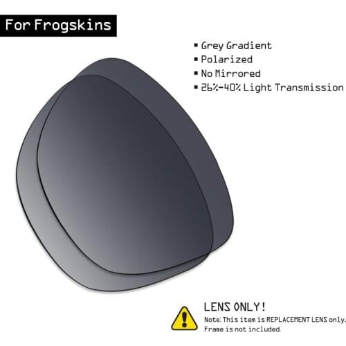 SmartVLT Polarized Sunglasses Replacement Lenses for Oakley Frogskins - Grey Gradient Tint