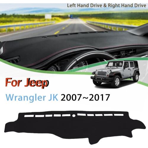 Anti-Slip Mat For Jeep Wrangler JK 2007~2017 Dashboard Cover Pad Sunshade Dashmat Accessories 2008 2009 2010 2012 2013 2015