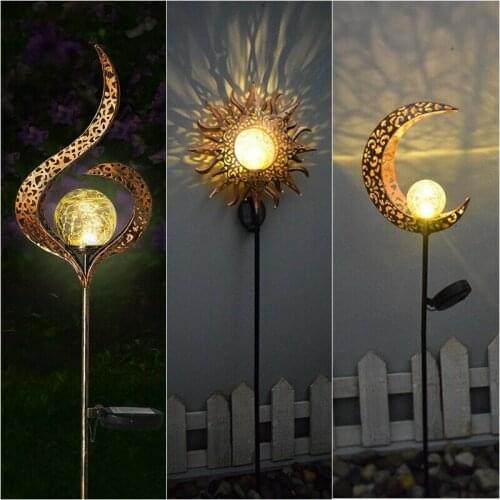 Garden Solar LED Retro Night Light Landscape lawn lamp Outdoor Waterproof Lamp Lighting For Pathway Yard Iron Garden Decoration