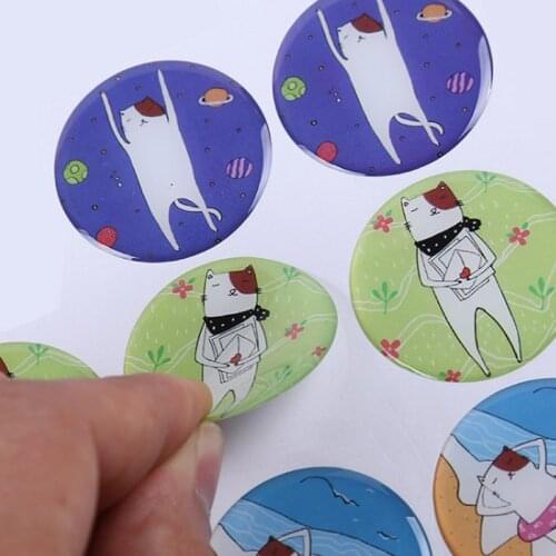 Self-Adhesive Car Standard Custom Round Label Button Protection Sticker Crystal Drop Plastic Pvc Super Glue Printing 3D Stickers