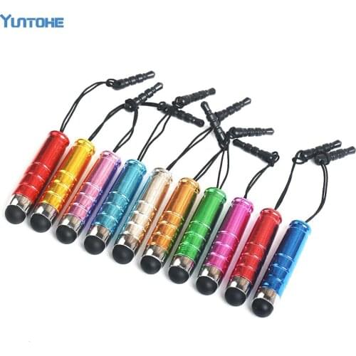 Capacitive Bullet Touch Screen Stylus Pen For IPhone Samsung Huawei Tablets Hand Writing Universal Mini Touch Pen With Dust Plug