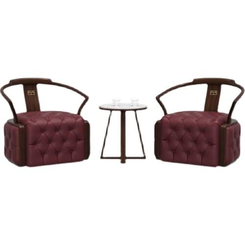 TT New Chinese Style Ugyen Wood Blackwood Solid Wood Single-Seat Sofa Chair Modern Three-Piece Set