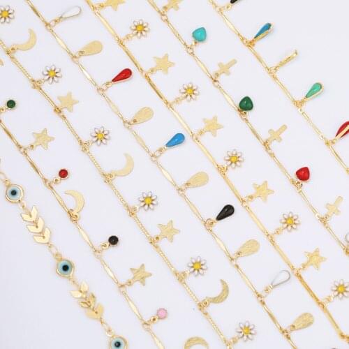 WHSOK 1M/Lot Necklace Accessories/Copper Chains/Hand Made/Multi shapes/Oil Drop/DIY Bracelets Making/Jewelry Findings Components