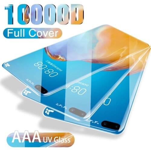 UV Tempered Glass For Huawei Mate 40 Pro Mate 20 mate30 Pro Screen Protector New Full Cover Case P40 Pro P30 Pro P50 Pro UV Film