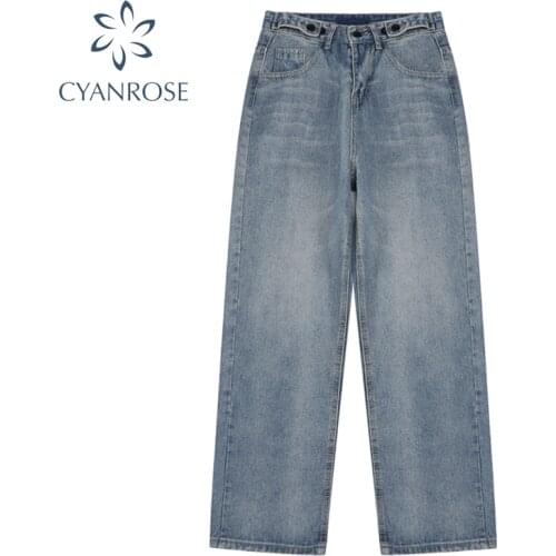 High Waist Jeans Pants Women 2021 Oversize Boyfriend Jeans For Women Harajuku Denim Harem Pants Ladies Wide Leg Blue Jeans Pants