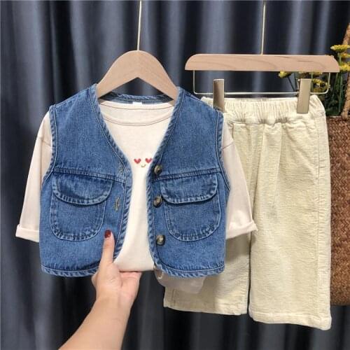 VIDMID Baby waistcoat spring autumn wear fashionable foreign style childrens baby \est girls Denim Vest boys coat P803
