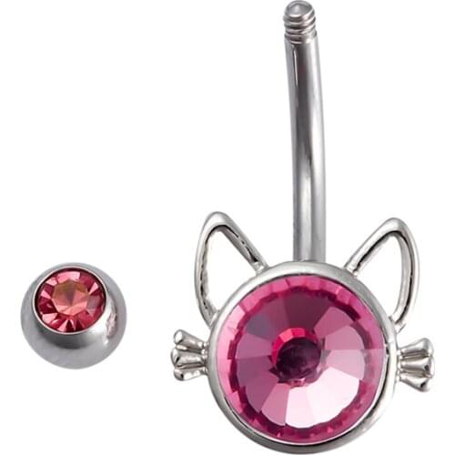 Cute Cat Womens Stylish Sexy Belly Body Piercing Button Navel Ring Jewerly Dec
