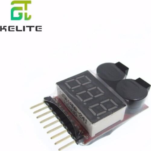 1-8S Lipo/Li-ion/Fe RC helicopter airplane boat etc Battery Voltage 2 IN1 Tester Low Voltage Buzzer Alarm