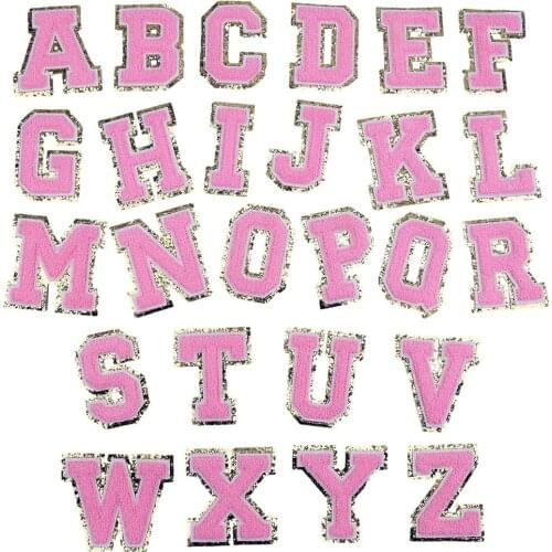 1pcs New All-match Sequins English Alphabet Embroidery Clothing Decoration Computer Embroidery Logo Towel Show Patch Stickers