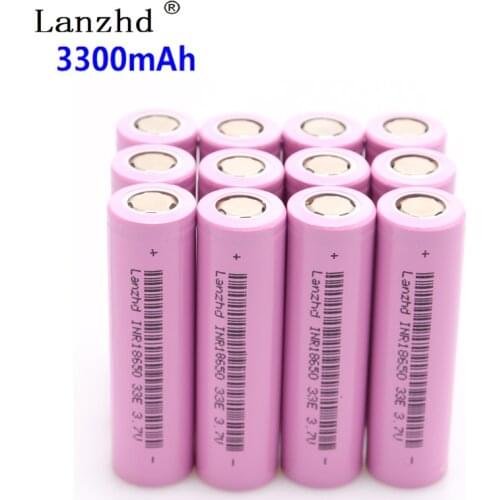12 PCS 18650 Battery INR18650 Rechargeable batteries lithium li ion 3.7v 30a large current 18650VTC7 18650 battery 3300mAh