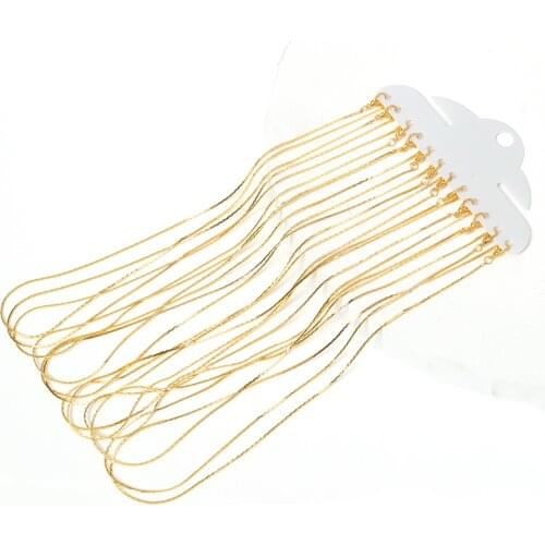 12pc Gold Silver Color Necklace Curb Chain 40cm Length Metal Link Chain Lobster Clasp Necklace Simple Chain DIY Jewelry Findings