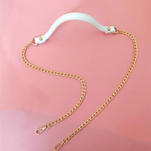 120cm PU Bag Handles Metal Chain Shoulder Bag Straps Replacement Handbag Buckle Handle DIY Bags Belt Bag Strap Bags Accessories
