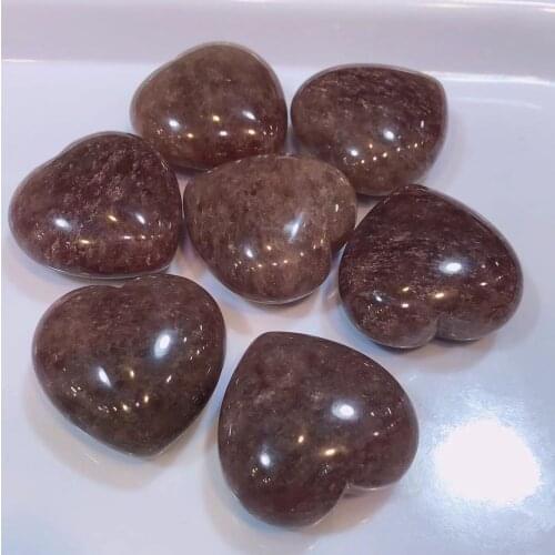 5pcs 40mm Strawberry crystal heart gemstones natural quartz minerales jewelry healing stones decoration