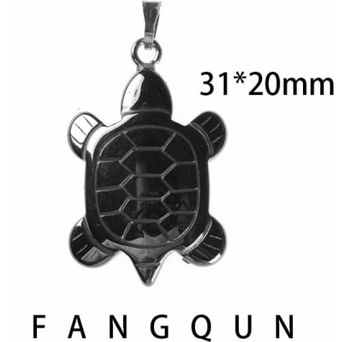 AAA Nature hematite stone Tortoise turtle Pendant 31*20mm Hematite bead Zinc Alloy Charm Jewelry DIY Necklace making accessories