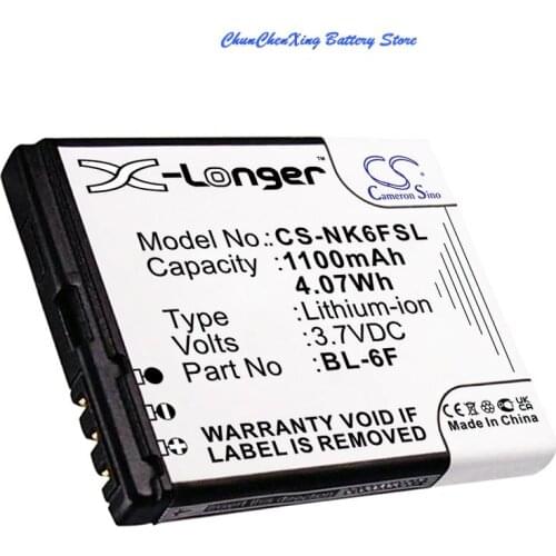 Cameron Sino 1200mAh Battery BL-6F for Nokia N78, N79, N95 8GB, N6F10T for BLU Cubo, for VIBO A688