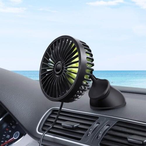 12V-24V USB Car Fan for Dashboard Air Circulation ABS Three Speeds Summer Cooling Fan High Airflow Fan in Summer Accessories