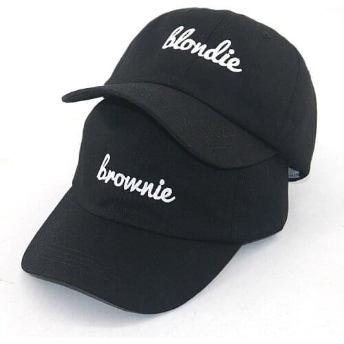 Blondie brownie embroidery couple cap hat 100% cotton adjustable fashion baseball hats snapback new sports caps