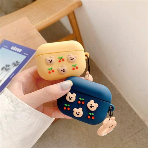 Earphone Case For AirPods 1 2 Case Cartoon ins Bear Silicone Cover for Apple Air pods pro 3 Cute Earbuds Cases Accessoires box