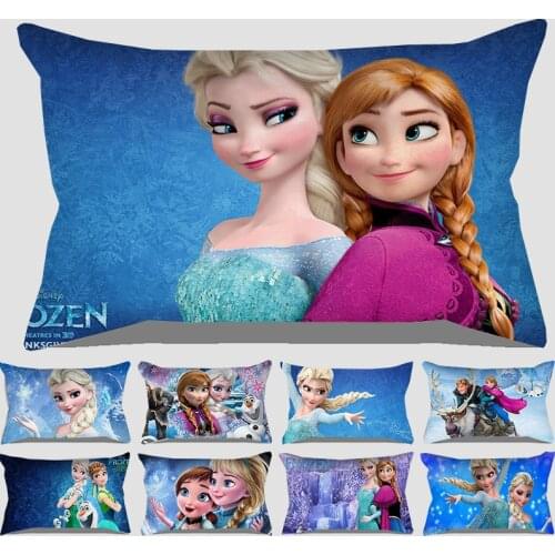 Disney Frozen Plush Elsa Anna Princess Girls Decorative/nap Pillow Cases Cushion Cover Sofa Children Birthday Gift 50*30cm