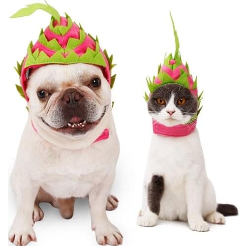 Dragon Fruit Shaped Pet Headgear,Fruit turned into a hat and turban