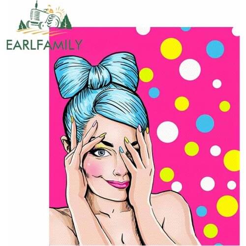 EARLFAMILY 13cm x 11.3cm For Sexy Girls Car Decal Fashion Car Stickers Anime Waterproof Vinyl Material Sunscreen For JDM SUV RV