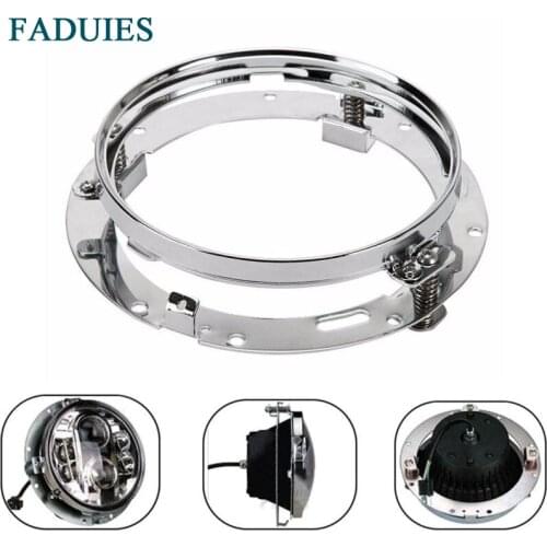 FADUIES 7" LED Headlight Mounting Ring Bracket For Harley 94-13 Street Glide Road King Electra Heritage Softail Dyna Switchback