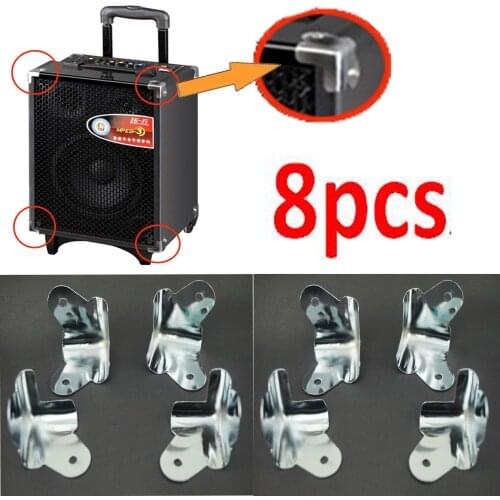 *CHROME METAL* Corner Speaker Cabinet Box / Guitar Amp Amplifier Protectors x 8
