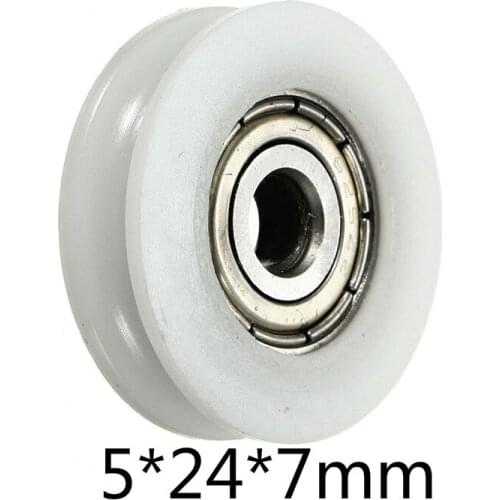 Round Groove Nylon Pulley Wheels Roller High Carbon Steel U Groove pulley Ball Bearing slide flexible