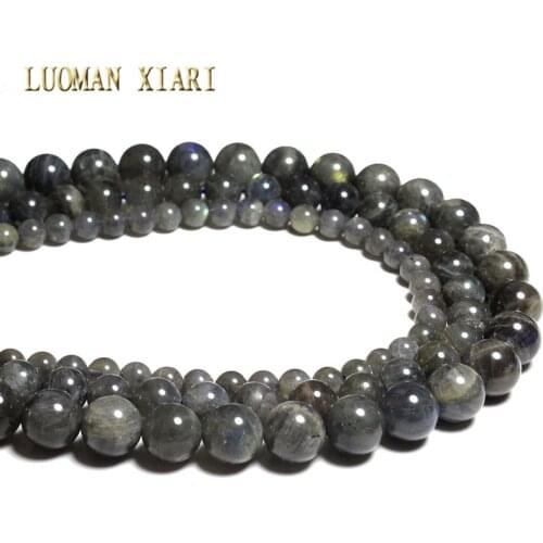 100% Natural AAA Quality Round Black Labradorit Stone Beads Loose For Jewelry Making DIY Bracelet Necklace 6/8/10mm Strand 15