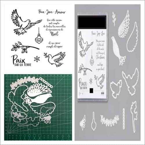 Christmas Dove Of Hope Metal Cutting Dies and Stamps Stencils Scrapbooking Photo Album Card Paper Embossing Craft DIY Die Cut