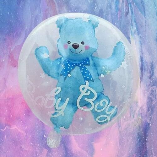 Cute Little Ball Ball In Ball Transparent Wave Ball Cartoon Bear Birthday Party Decoration Balloon Party Decoration