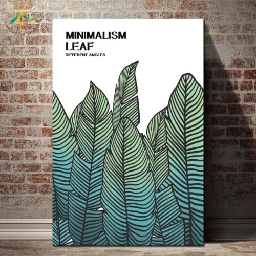 Minimalism Life Green Leaves Modern Wall Art Canvas Art Nordic Poster and Print Canvas Painting Decorative Picture Home Decor