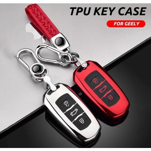 Soft TPU Car Remote Key Case Cover Fob For Geely Atlas Boyue NL3 EX7 Emgrand X7 EmgrarandX7 SUV GT GC9 Borui Car Smart Key Shell