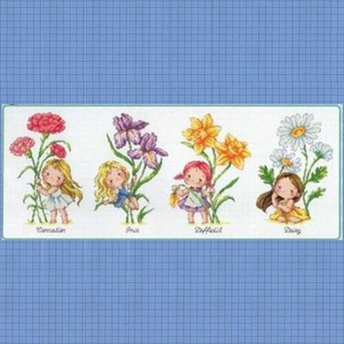 1-2 Sttich Cross Stitch Kits Craft Packages Cotton Fabric Floss Counted New Designs Needlework Embroidery Cross-Stitching