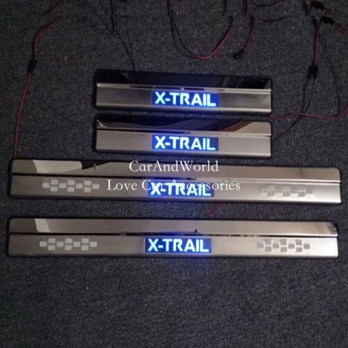 Stainless Steel Door Sill Scuff Plate Cover For 2014-2020 Nissan X-Trail X Trail Rogue T32 Welcome Pedal Trims Car Accessories