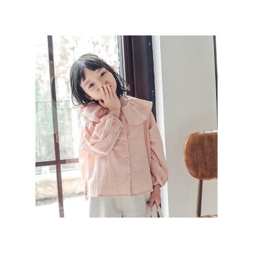 2019 Spring New Baby Girl Cotton Shirt Kids Girls Lovely Pink Tee Shirt Childrens Clothing Toddler Casual Cute Blouse Kids Tees