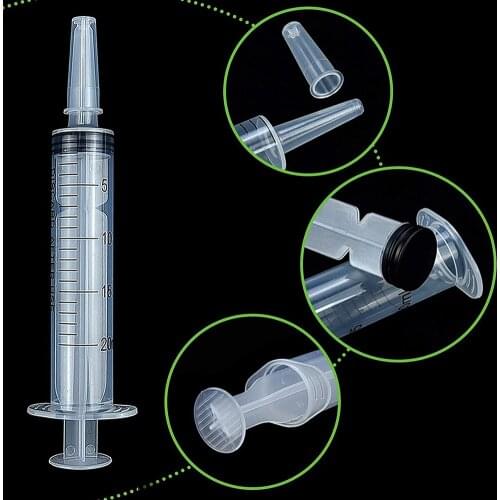 Plastic Syringe Oil Syringe for Filling Measuring Nutrient Feeding Mixing Liquids Cat Feeders 20ml DIY Lip Gloss Reusable Tools
