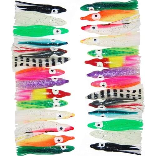 10pcs 5cm/2inch Soft Plastic Octopus Fishing Lures For Jigs Mixed Color Silicone Squid Skirts Octopus Artificial Jigging Bait