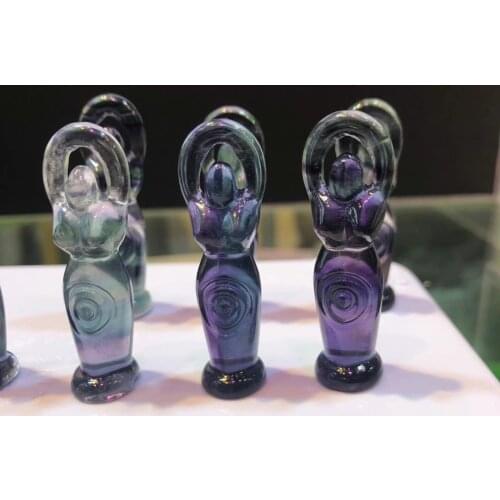 Natural Colorful fluorite Statue of Liberty jewelry decoration guardian angel healing gem family home decoration study room deco