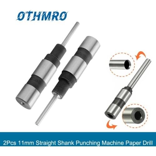 Utoolmart 2pcs 11mm Dia Straight Shank Punching Machine Punching Machine 2.5~10mm Punch Dia Hollow Paper Drill Bit