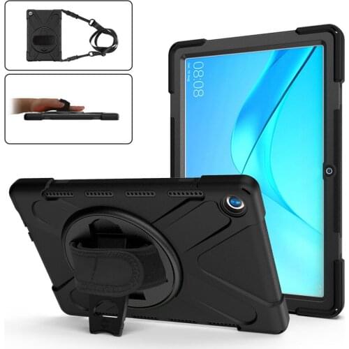For Huawei M5 Pro 10.8 Heavy Duty Rugged Shockproof Case 360 Rotate Kickstand/Hand+Neck Strap for Huawei MediaPad M5 10 10.8inch