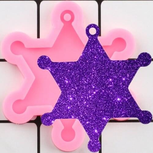 Shiny Star Epoxy Craft Silicone Keychain Molds Polymer Clay DIY Jewelry Making Mould Handmade Charms Mold Pendant Moulds