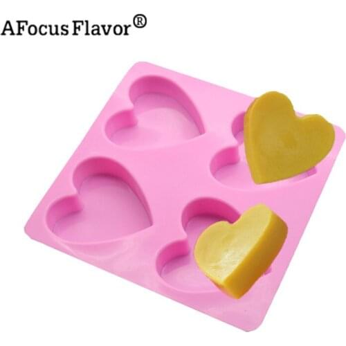 1 Pc DIY 4 Holes Silicone Cake Mold Handmade Soap Love Modeling Love Chocolate Cake Decorating Tools Baking Stencil