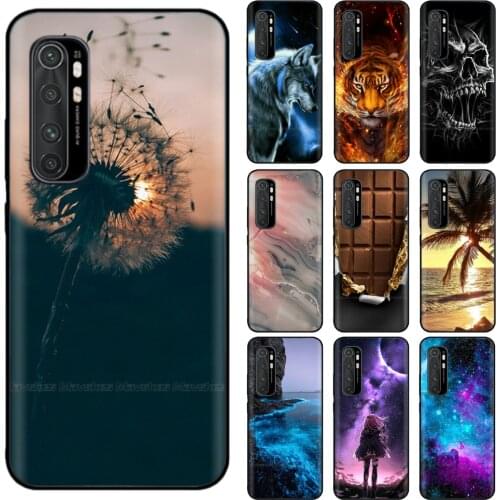 Printed Silicon Case for Xiaomi Mi Note 10 Lite Cartoon Flower Soft Tpu Back Cover Fundas Coque Cases for xiaomi mi note10 lite