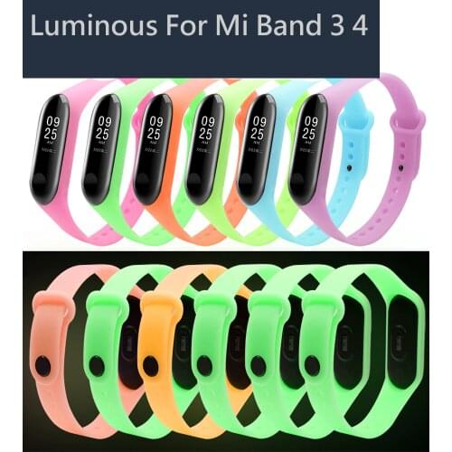 Luminous Strap For Xiaomi mi band 4 mi band 4 bracelet mi band 4 For mi band 3 4 strap Night Light Strap for Xiaomi Smart Band